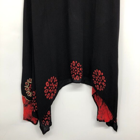 Shiva Fashions Rayon Black & Red High Low Hindi-style Tunic Blouse OS - Picture 11 of 15